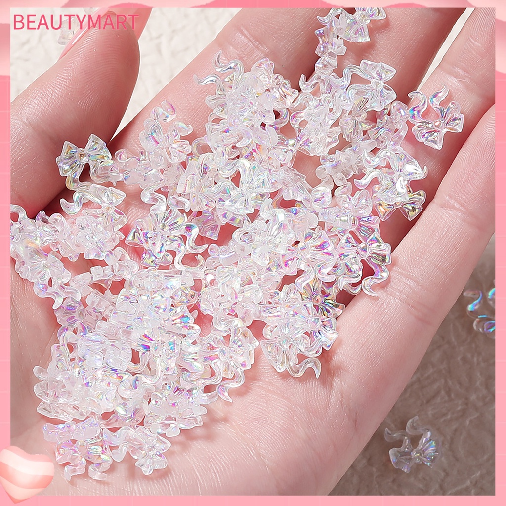 Set 50 Phụ Kiện Trang Trí Móng Tay 3D Hình Nơ Siêu Nhẹ DIY