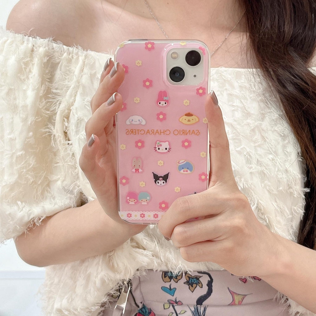 Ốp Điện Thoại TPU Mềm Trong Suốt Hai Mặt Họa Tiết Hoạt Hình Sanrio Cho iPhone 11 13 12 14 Pro Max