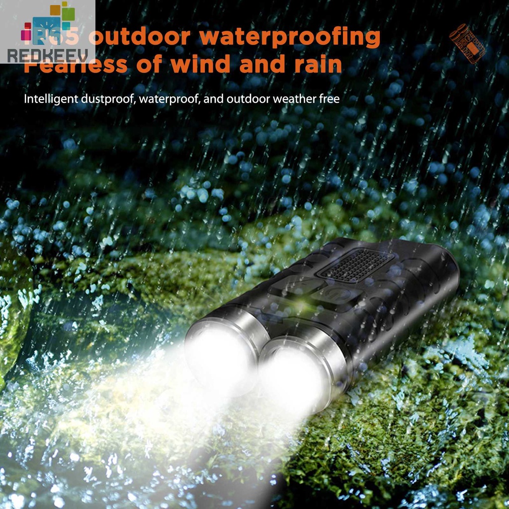 Móc Khóa Đèn Pin Mini EDC 900LM Kèm Cáp USB Type-C