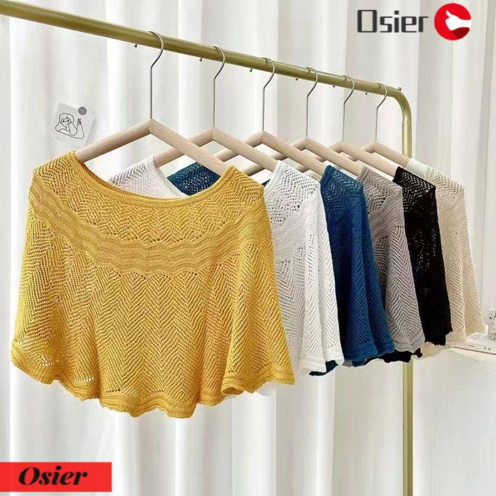 Osier1 Khăn Choàng Lụa Lạnh Rỗng Thoáng Khí Chống Nắng Có Mũ Trùm Đầu Thanh Lịch