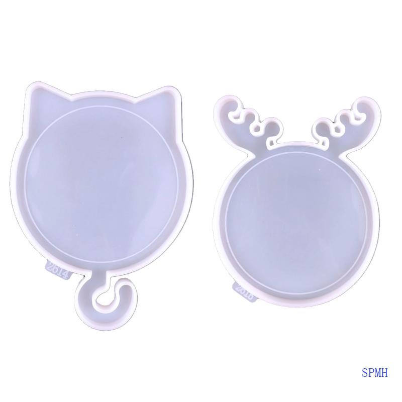 Khuôn Silicon Làm Khung Ảnh Hình Hươu / Mèo Dễ Thương Trang Trí Nhà Cửa DIY