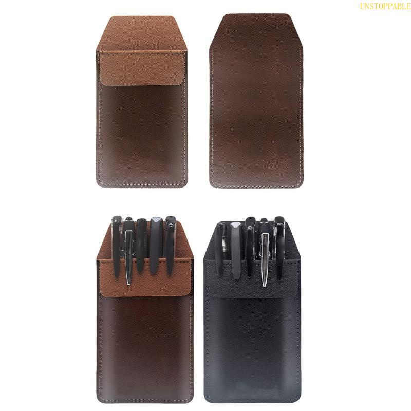 Túi Đựng Bút Bằng Da Nắp Lật Kích Thước 3X6 Phong Cách Retro Dành Cho Nam Nữ