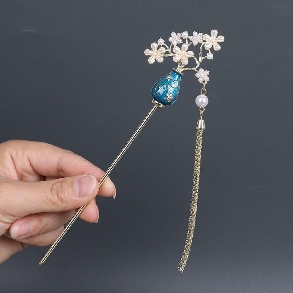 Trâm Cài Tóc Phối Tua Rua Bằng Hợp Kim Chống Trượt Phong Cách Vintage Tinh Tế WMES15H