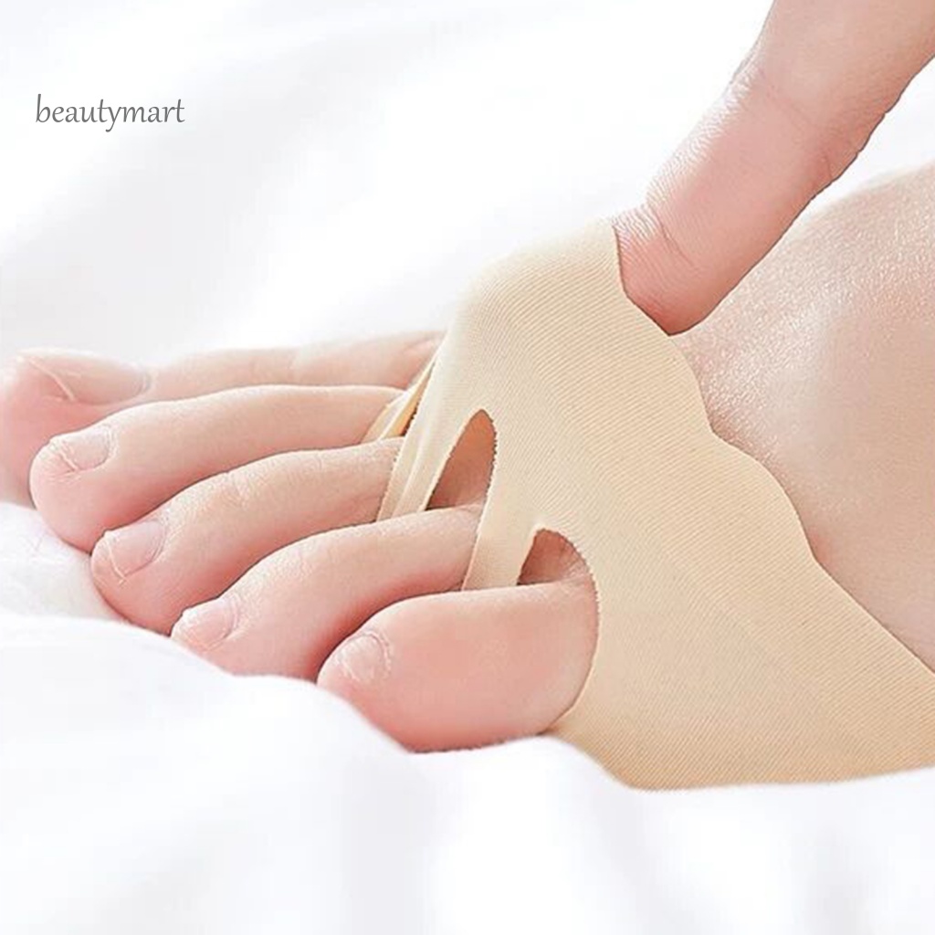 1 Cặp Vớ Nửa Ngón Chân Thoáng Khí Kháng Khuẩn Màu Đen Và Kaki