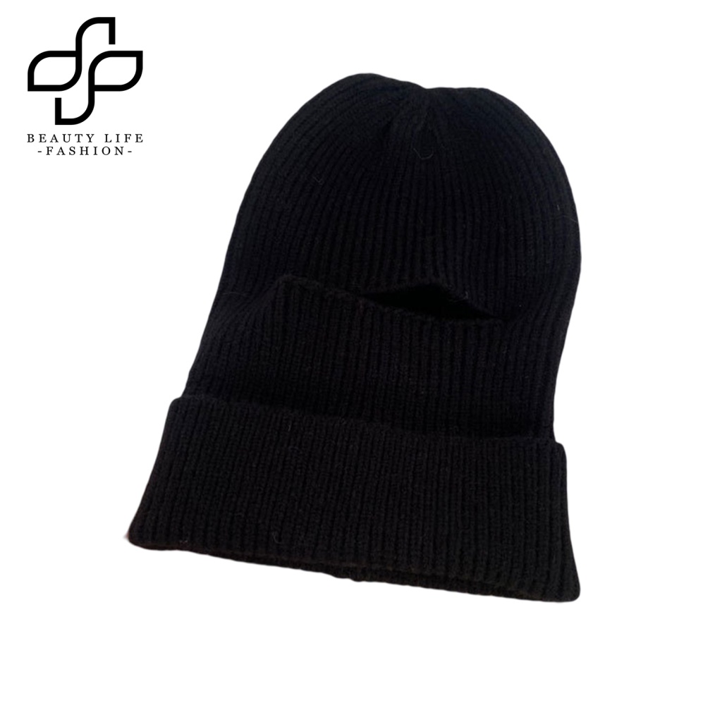 Mũ Beanie Tích Hợp Khăn Choàng Cổ Màu Trơn Bảo Vệ Tai Dùng Khi Lái Xe Ngoài Trời Mùa Đông Dành Cho Bạn Nữ