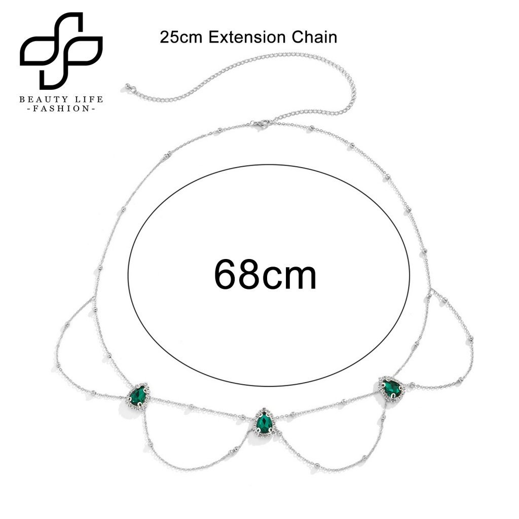 1 Bộ Dây Đeo Hông Đính Đá Hình Giọt Nước Trang Trí Thời Trang