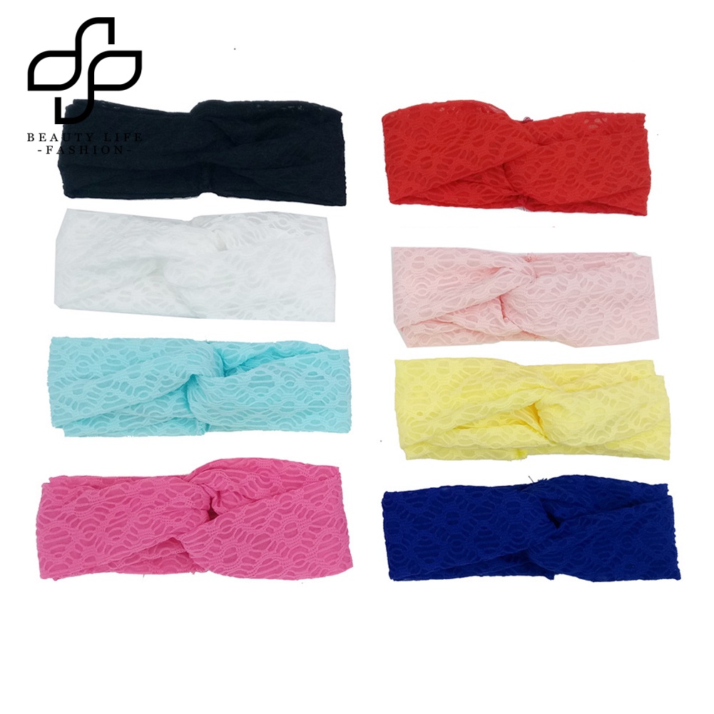 Băng Đô Ren Màu Trơn Dễ Thương Cho Bé Gái