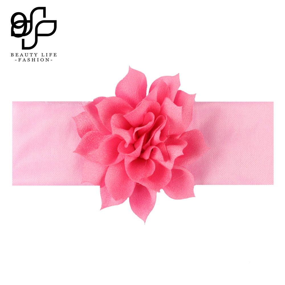 Băng Đô Hoa Sen Co Giãn Màu Trơn Ngọt Ngào Cho Bé Gái