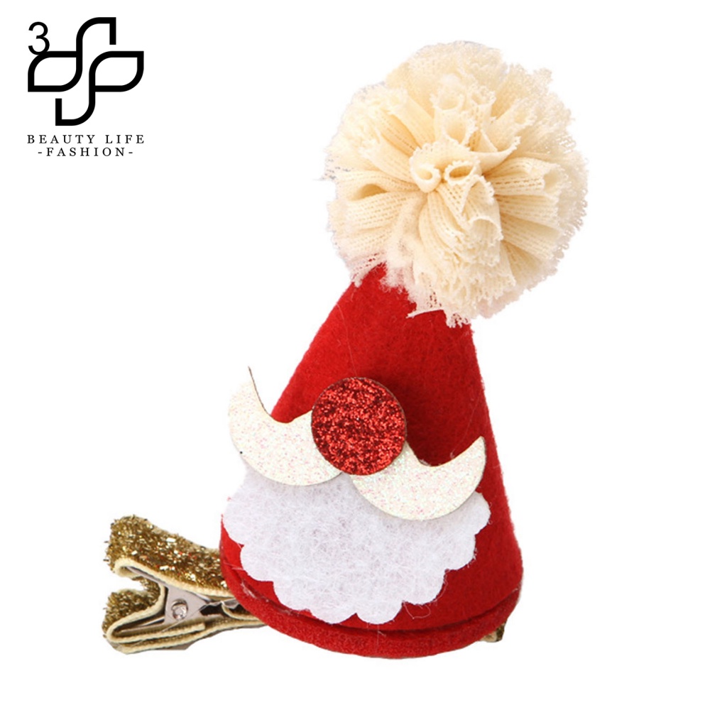 1 Kẹp Tóc Hình Nón Giáng Sinh Lấp Lánh