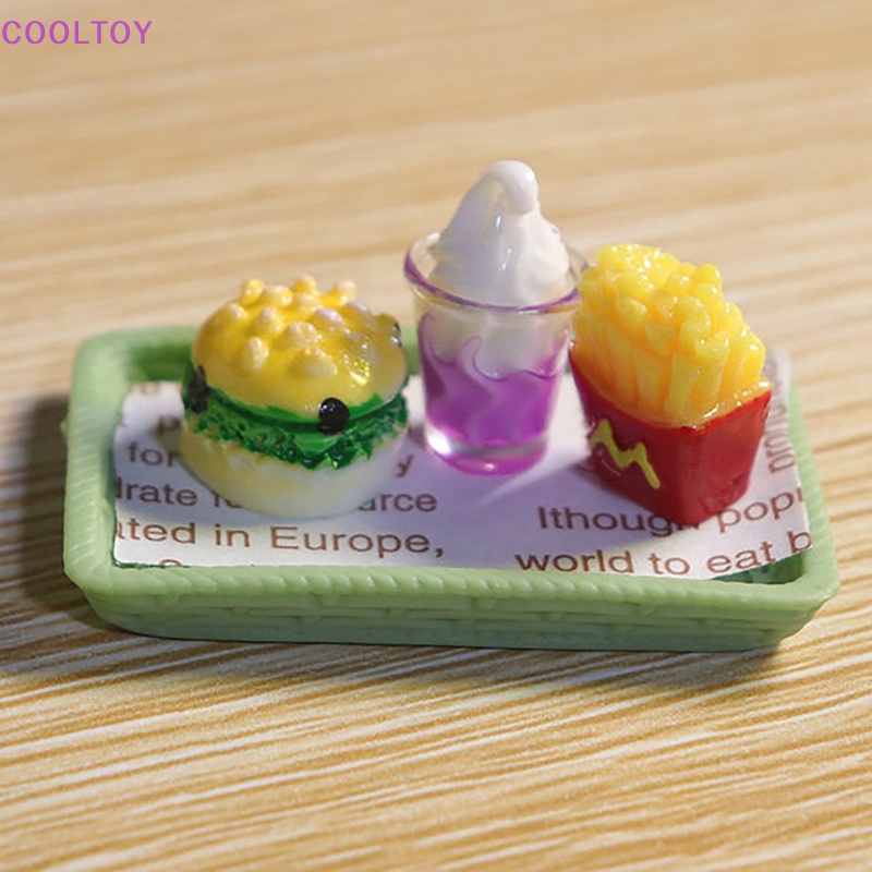 Bộ Đồ Chơi Mô Hình Máy Làm Mát Shoog Mini Và Burger Khoai Tây Chiên Cho Nhà Búp Bê