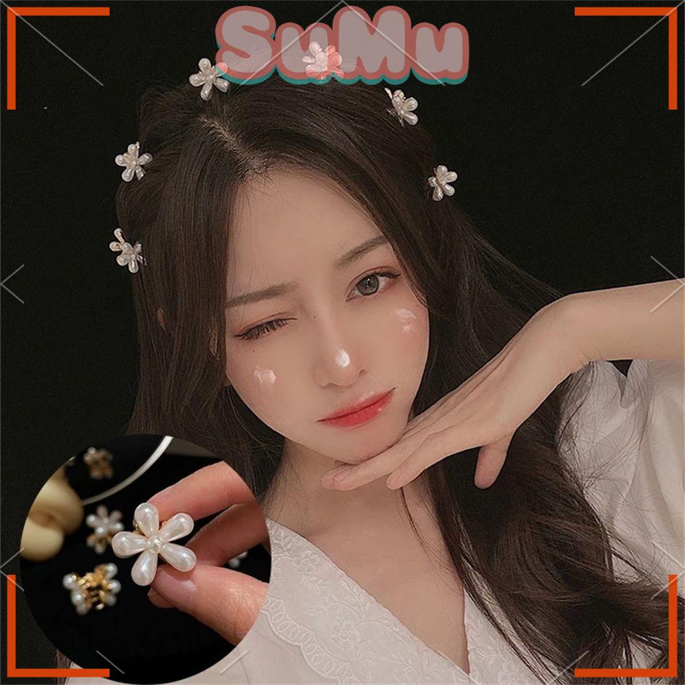 Set 5 Kẹp Tóc Càng Cua Đính Hoa Mini Cho Nữ