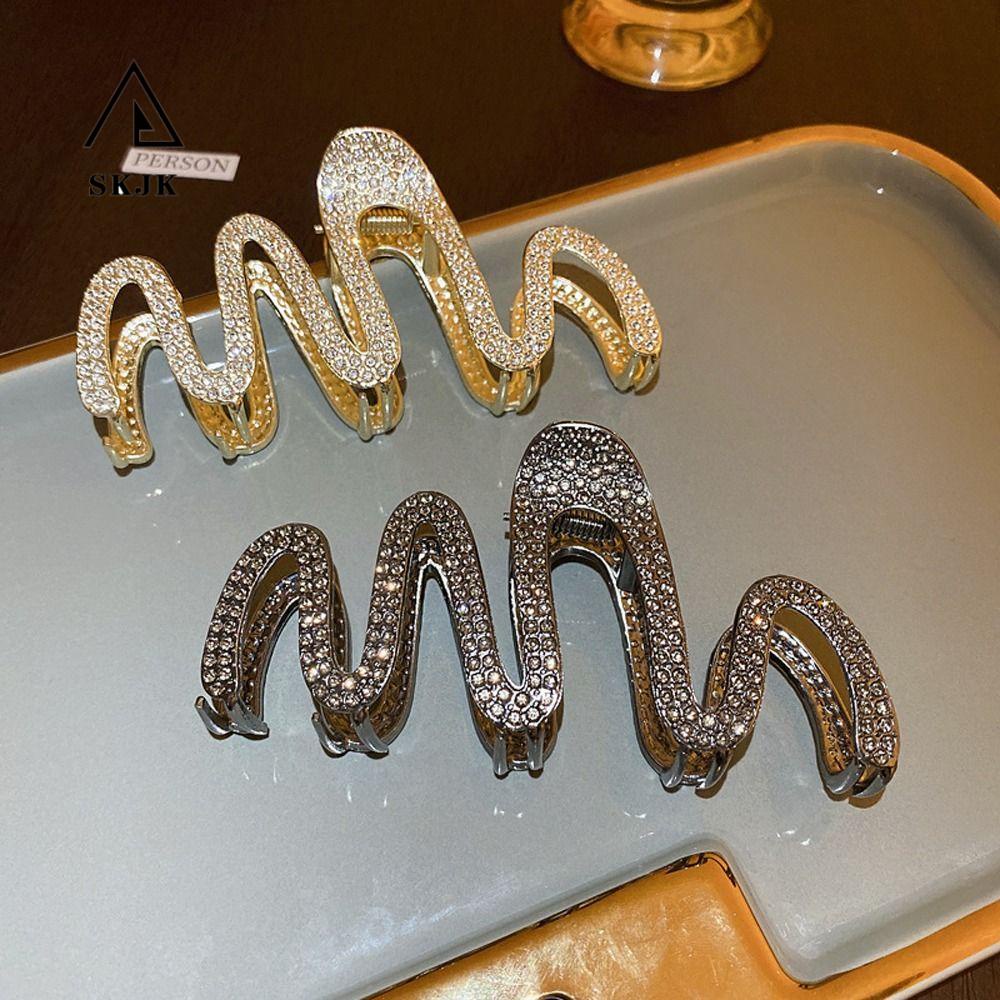 Gợn Sóng Cần Thiết|Kẹp Tóc Càng Cua Lớn Họa Tiết Hình Học Thời Trang Cho Nữ|Kẹp Tóc Hình Rắn Phong Cách Hàn Quốc