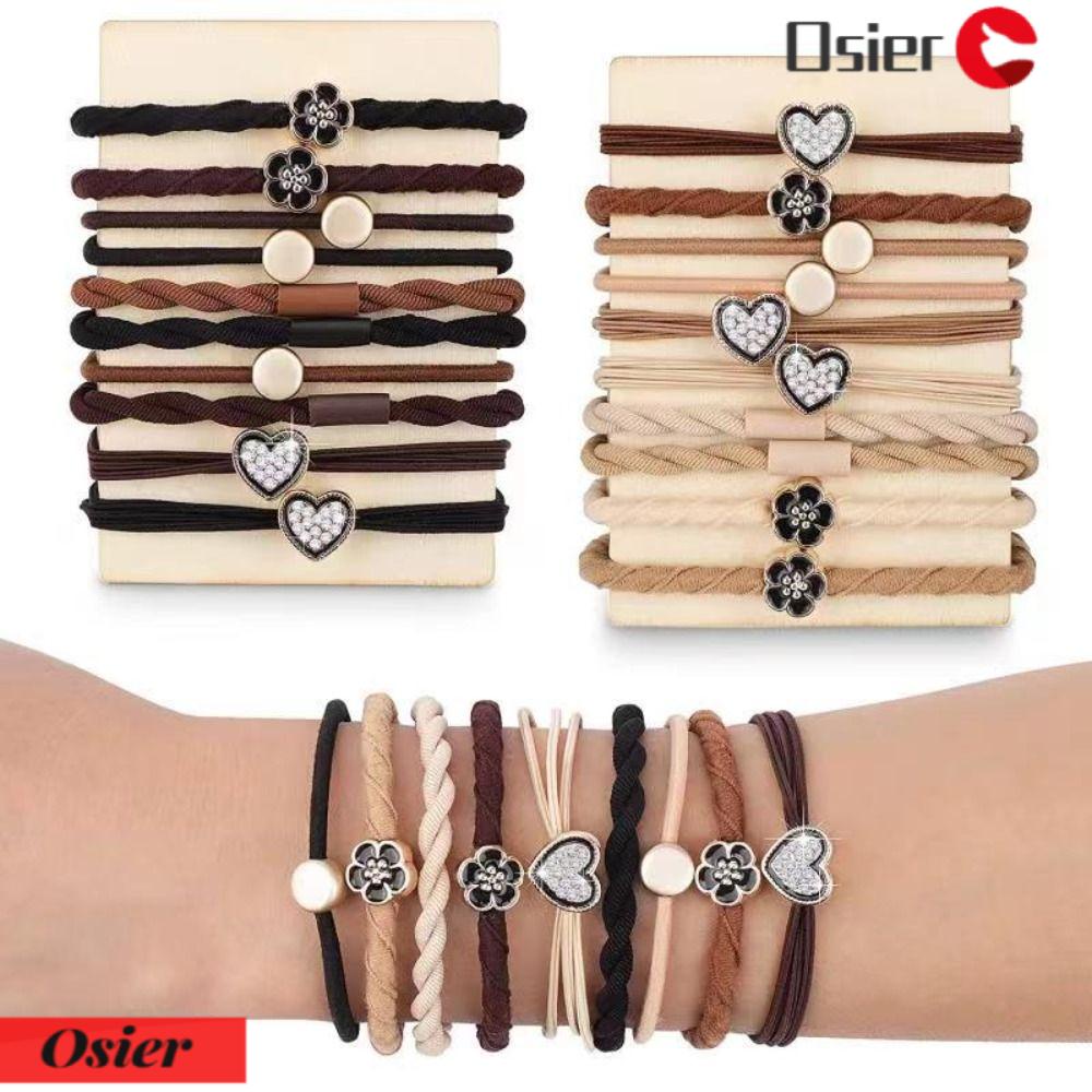 OSIER1 Dây Cột Tóc Đuôi Ngựa Dày Co Giãn Phong Cách Boho Thời Trang Cho Nữ