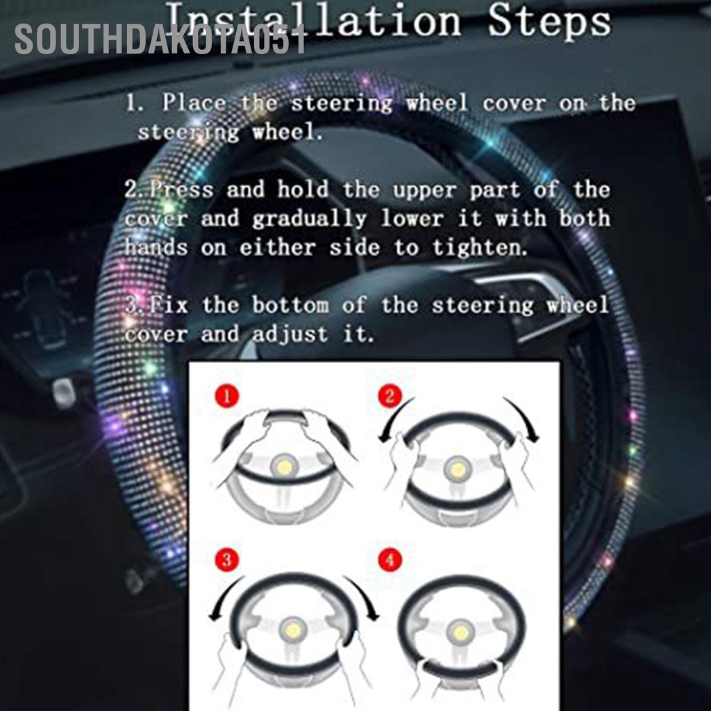 Southdakota051 Bọc Vô Lăng Ô Tô 15in Thời Trang Sáng Bóng Chống Trượt Bảo Vệ Cho Hầu Hết Các Xe