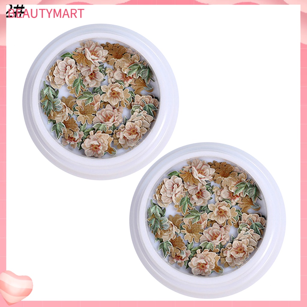 [beautymart] Set 2 Hộp Kim Sa Hình Động Vật Hoa Bướm Côn Trùng Trang Trí Móng Tay