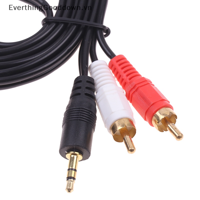 Everthingooddown 3.5mm Jack Aux Sang 2 RCA Audio Video 2RCA Cho PC DVD TV VCR