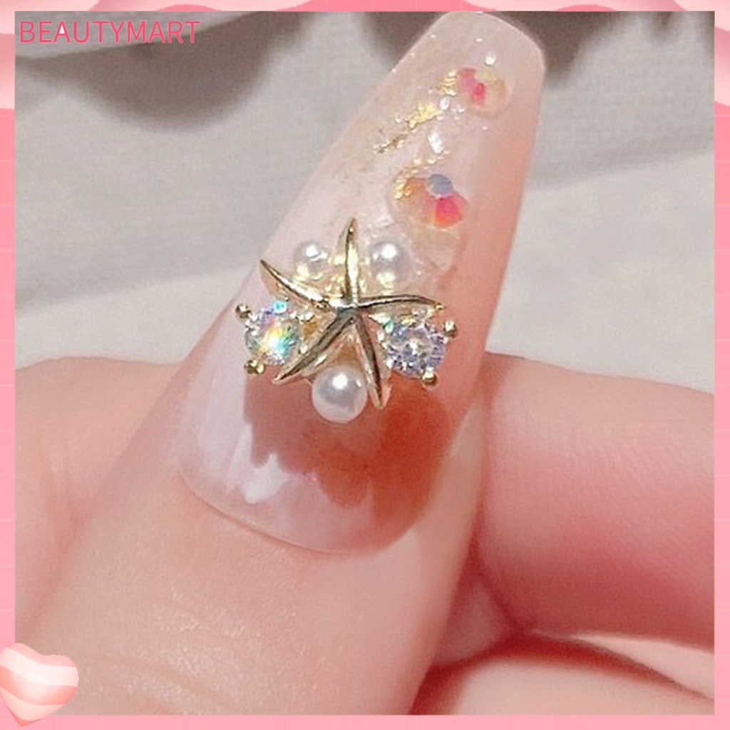 Phụ Kiện Đá Trang Trí Móng Tay Hình Sao Biển Lấp Lánh DIY