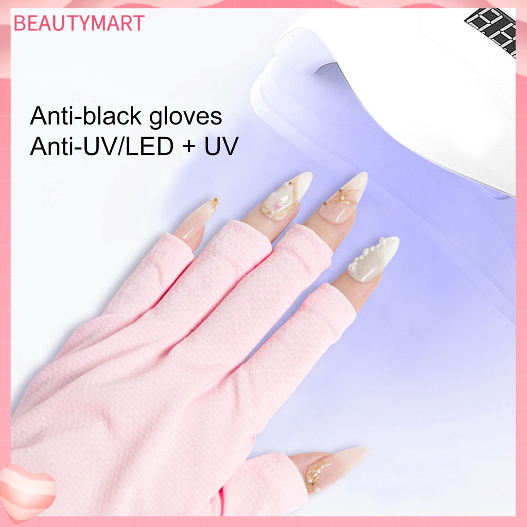 1 Đôi Găng Tay Không Ngón Bằng Polyester Co Giãn Thoáng Khí Chống Tia UV Chuyên Nghiệp