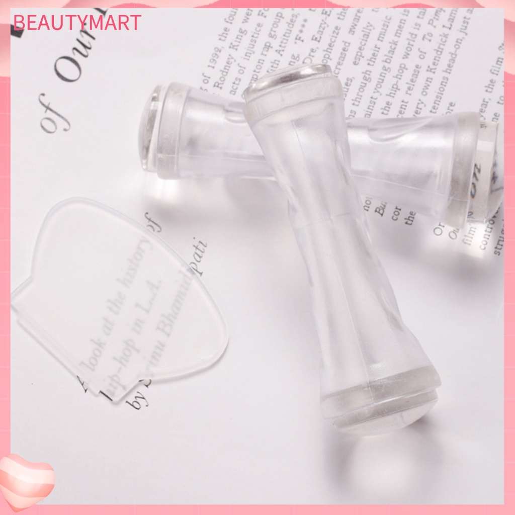 Dụng Cụ In Hình Móng Tay Hai Đầu Độ Co Giãn Cao Bằng Silicone Kèm Dụng Cụ Cạo