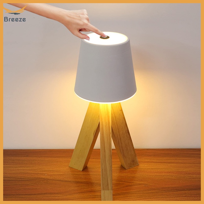 Đèn Led Để Bàn Bằng Gỗ Phong Cách Retro Thời Trang Sáng Tạo Có Thể Sạc Lại Cho Phòng Khách / Phòng Ngủ