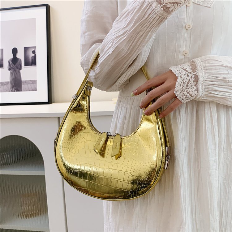 Túi Xách JASMIN NOIR Đeo Vai Họa Tiết Da Cá Sấu Thời Trang Hàn Quốc Cho Nữ