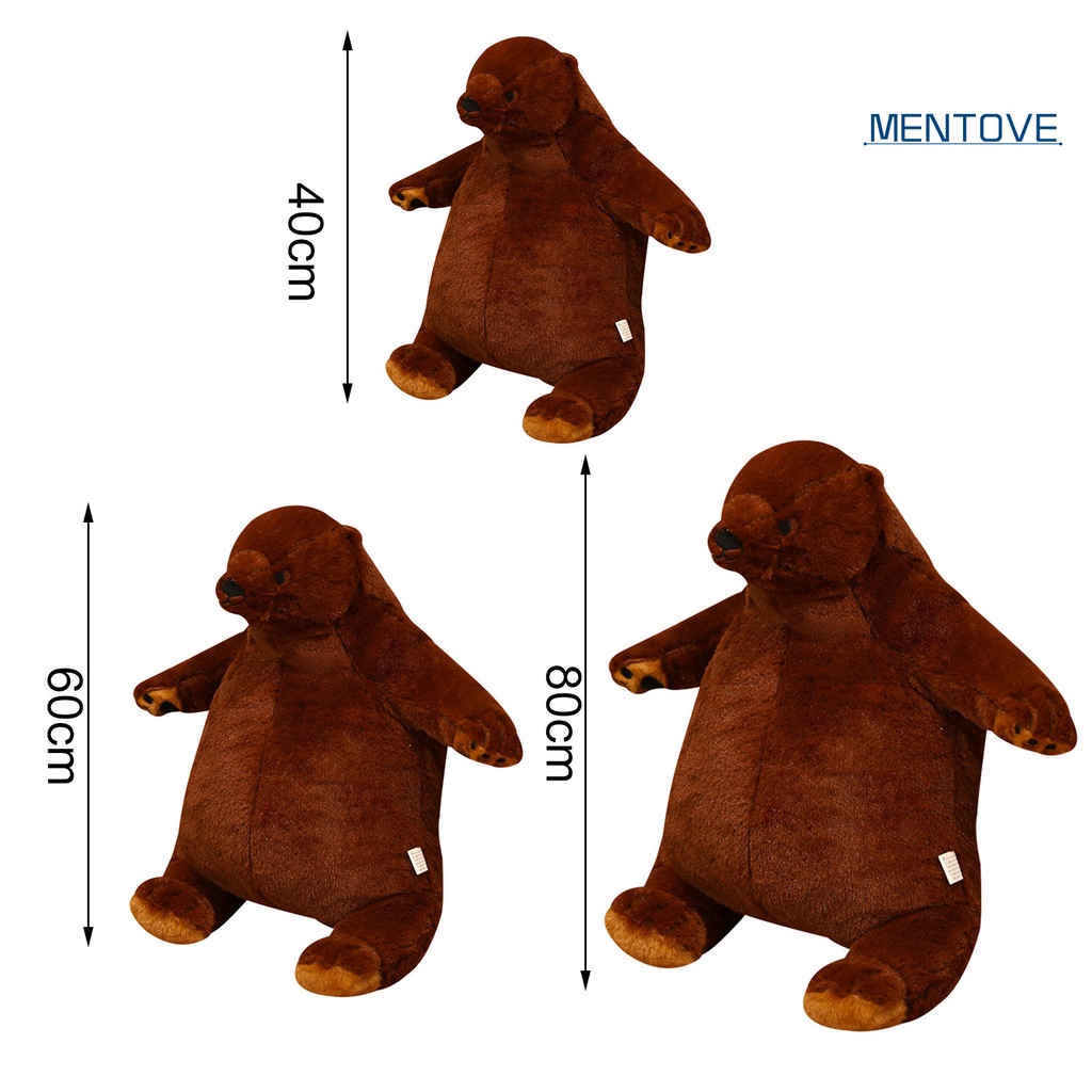 Gấu Nâu Nhồi Bông Bằng Cotton Mềm Mại Kích Thước 40 / 60 / 80cm Trang Trí Nhà Cửa