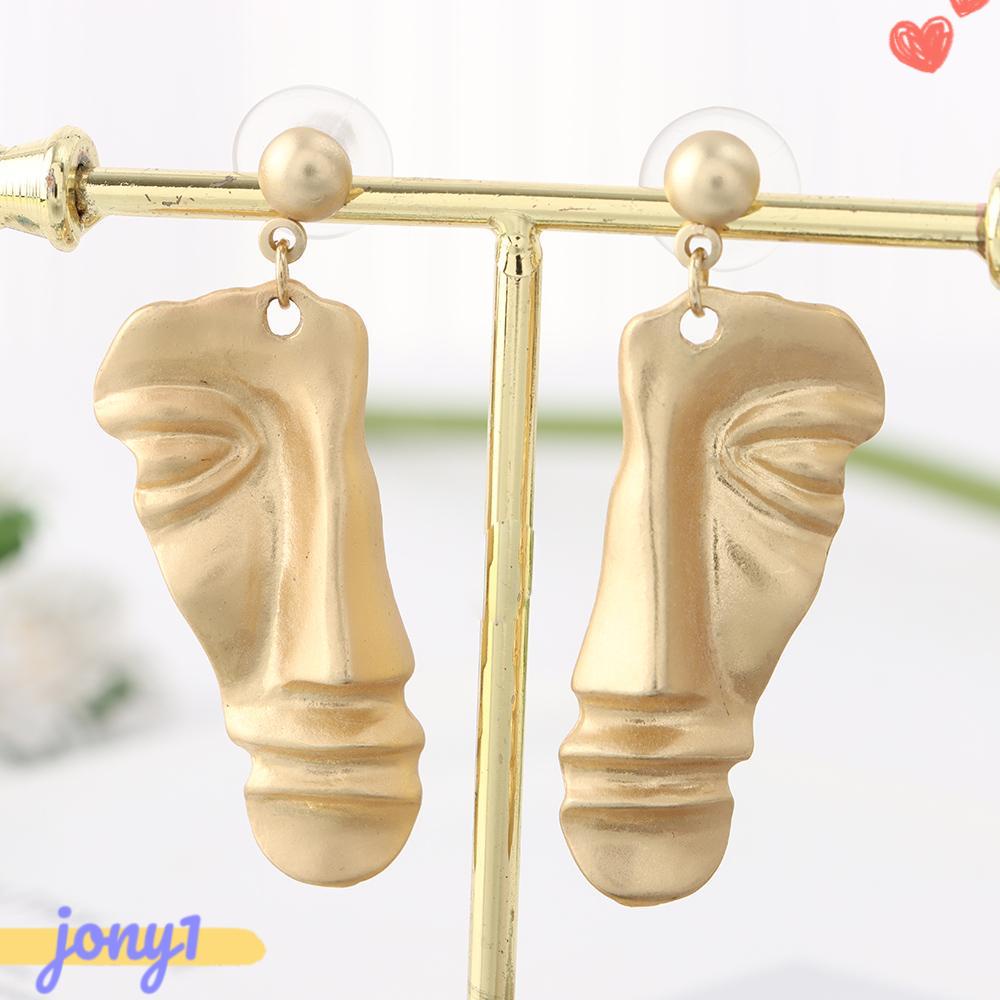 1 Cặp Bông Tai Hợp Kim Dáng Dài Hình Mặt Cười Thời Trang Cho Nữ