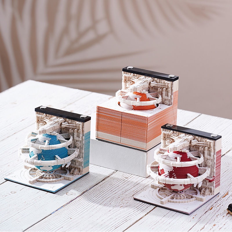 Lịch Giấy Ghi Chú Hình Trái Đất 3d Xinh Xắn