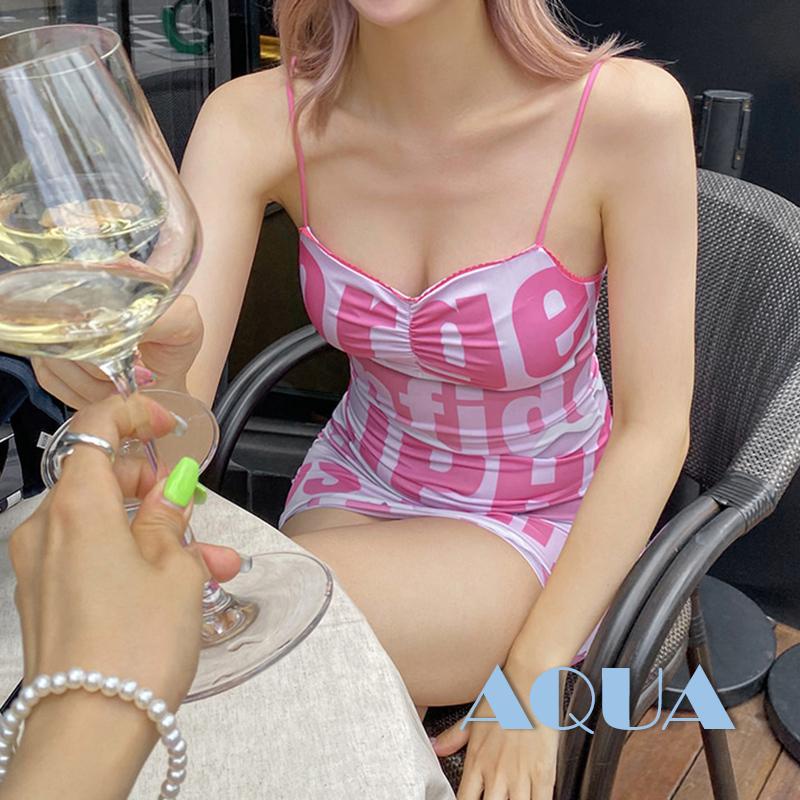 Đầm không tay dáng ôm Hoạ Tiết Chữ In Thiết Kế Ôm Sát Tôn Dáng