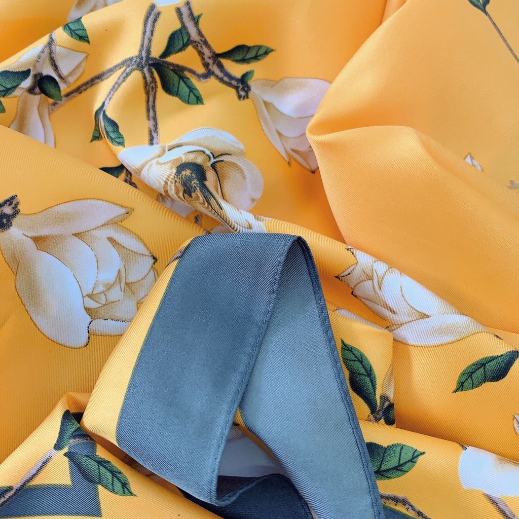 Khăn Quàng Cổ Hình Vuông Cỡ Lớn Bằng Lụa Nhân Tạo Chống Nắng 90 * 90cm Phong Cách Hàn Quốc Thời Trang Cho Nữ