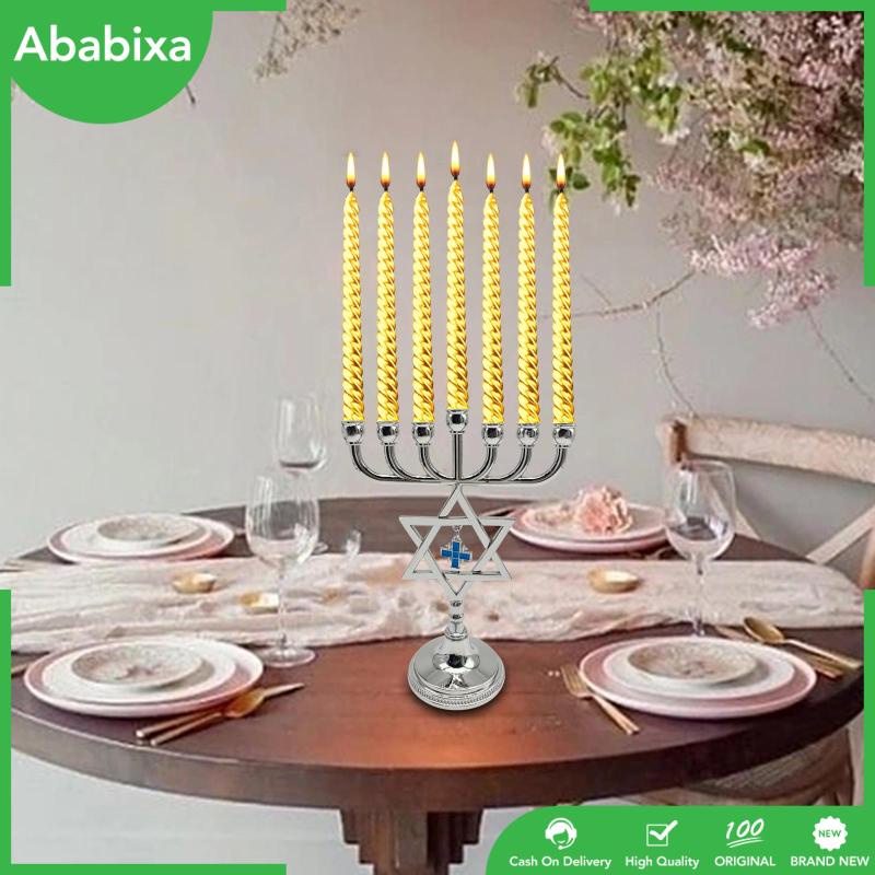 Giá Đỡ Nến Hanukkah Menorah Hình Ngôi Sao Trang Trí Thanh Lịch Cao 17cm