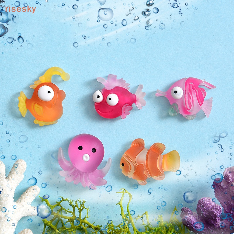 Set 10 Mô Hình Đại Dương Mini Bằng Nhựa Resin Dễ Thương Dùng Trang Trí Sổ Tay / Đồ Trang Sức DIY