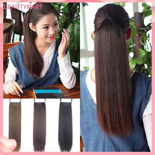Tóc Giả Đuôi Ngựa Thẳng Dài Có Kẹp Dành Cho Nữ