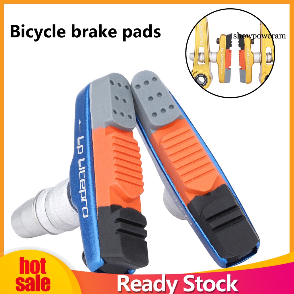 1 Cặp Má Phanh Xe Đạp Hình Chữ V Bằng Cao Su Dày Dặn Giảm Tiếng Ồn Tiện Dụng