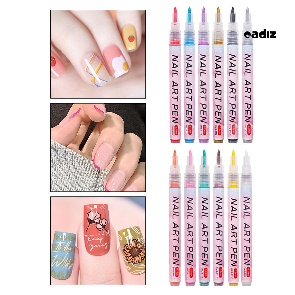 Bút Vẽ Trang Trí Móng Nghệ Thuật Nhanh Khô Chống Rò Rỉ Màu Sắc Đẹp Mắt DIY