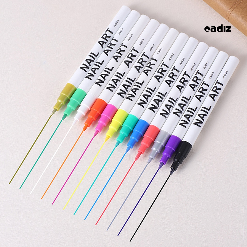 Set 12 Bút Vẽ Móng Tay Nghệ Thuật Bằng Nhựa PP Thân Thiện Với Môi Trường Nhanh Khô Dễ Sử Dụng