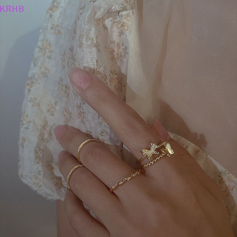 Set 4 Nhẫn Đeo Khớp Ngón Tay Phong Cách Bohemian Thời Trang Cho Nữ Mới