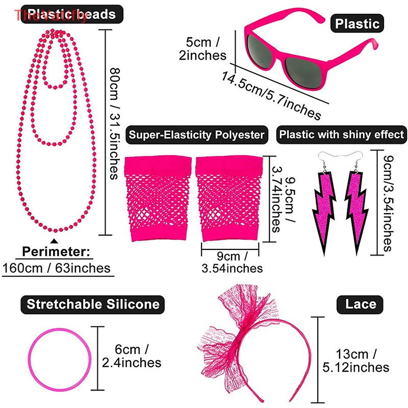 1 Bộ 1 Cặp Miếng Đệm Đầu Gối / Vòng Đeo Tay / Vòng Cổ / Vòng Tay Phong Cách Thập Niên 80s