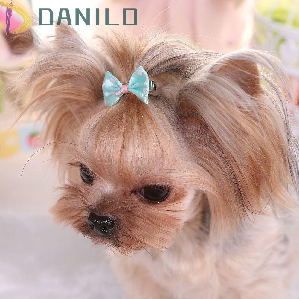 Danilo Kẹp Tóc Đính Nơ Mini Thông Dụng In Họa Tiết Trái Tim Cún Cưng