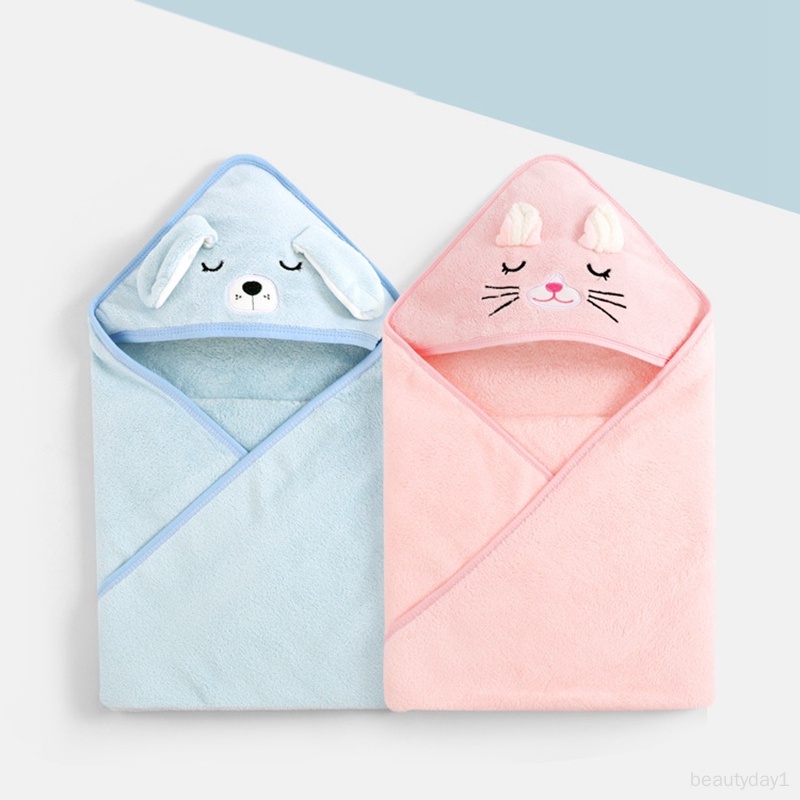 Khăn Choàng Tắm Có Mũ Trùm Xinh Xắn Dành Cho Bé 80 * 80cm