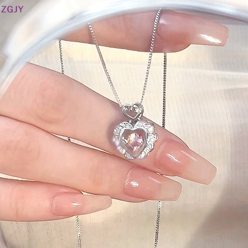 Vòng Cổ Choker Mặt Hình Trái Tim Đính Đá Hồng Phong Cách Gothic Cổ Điển Thời Trang Cho Nữ Mới