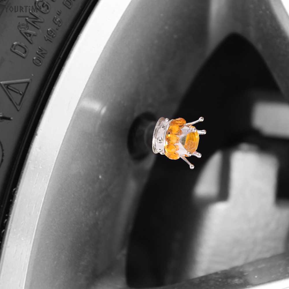 Bộ 4 Nắp Van Bánh Xe Ô Tô Hình Vương Miện Đính Đá Sang Trọng Ốp