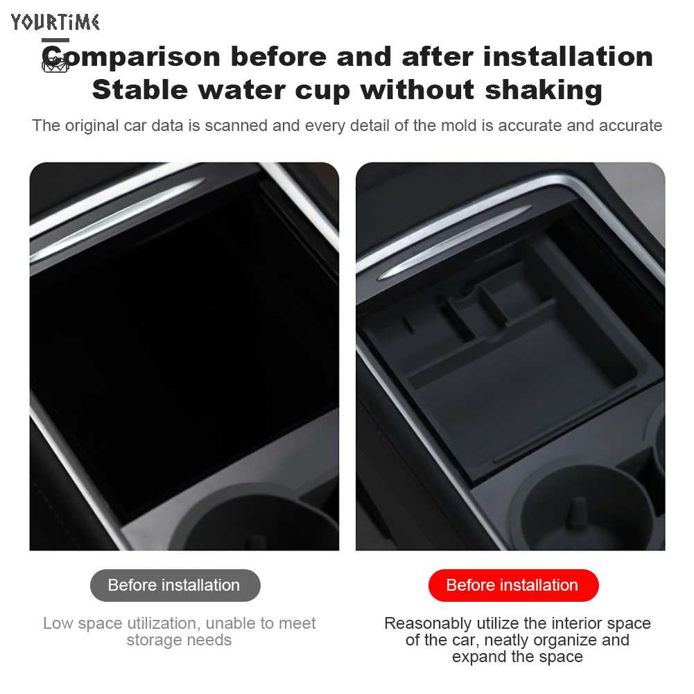 Hộp Đựng Đồ Gắn Tay Vịn Xe Hơi Chống Trượt Tiện Dụng Cho Tesla Model 3 Y