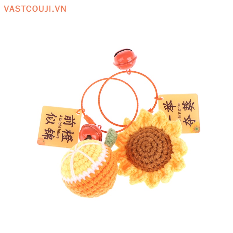 Móc Khóa Hình Hoa Hướng Dương Đan Len Thủ Công Sáng Tạo