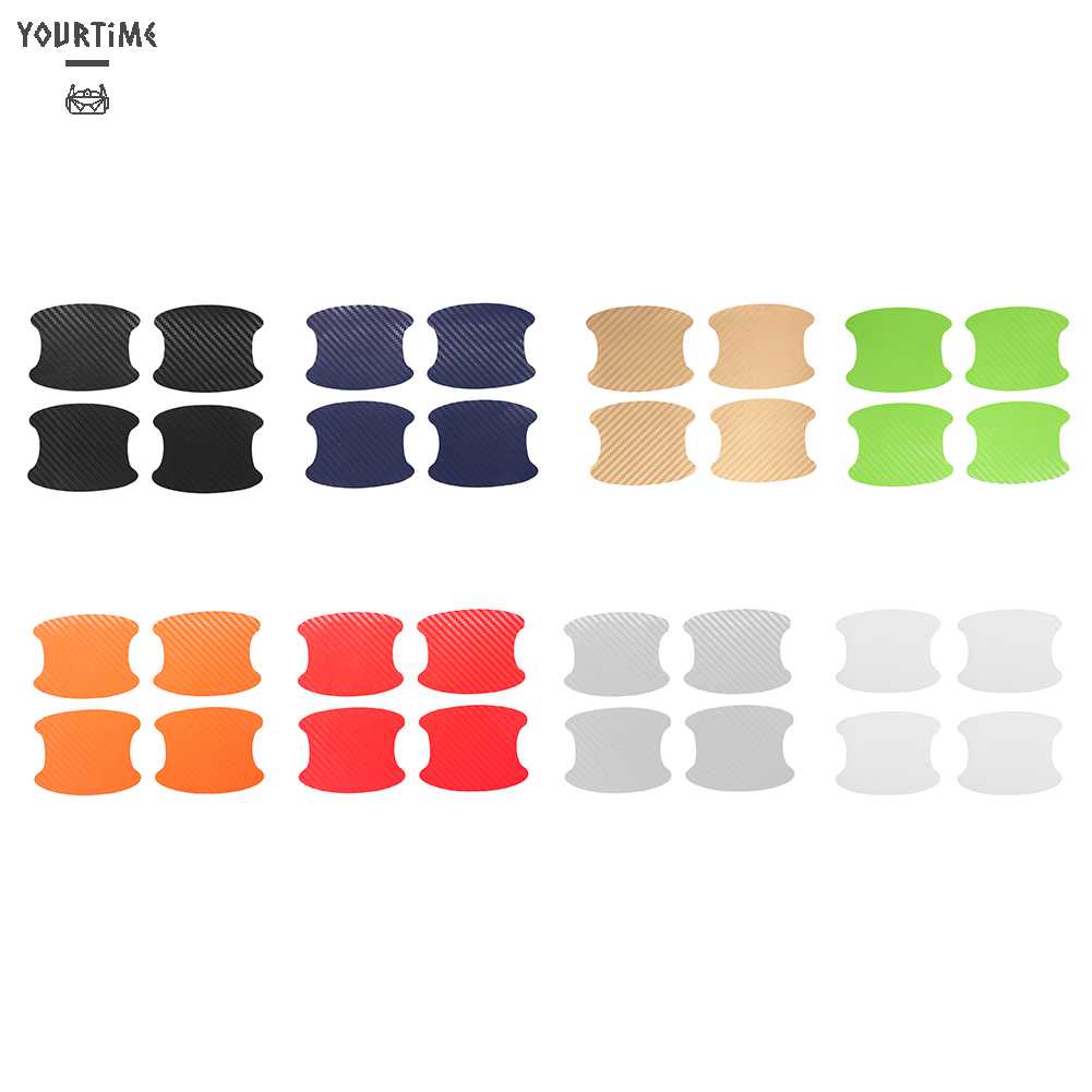 Bộ 4 Miếng Dán Bảo Vệ Tay Nắm Cửa Xe Hơi Bằng Sợi Carbon Cao Cấp