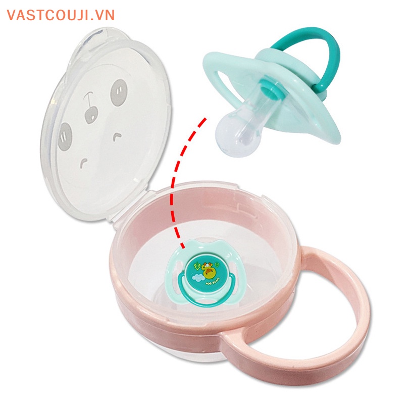 Núm Vú Giả Trong Suốt Chống Bụi Có Tay Cầm Tiện Dụng Cho Bé