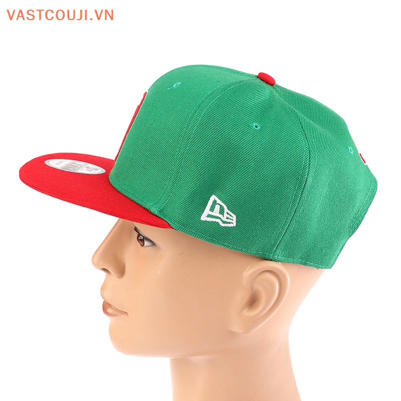 Mũ Lưỡi Trai Dẹt Vành Phẳng Màu Đỏ / Đen Phong Cách Hip Hop Cá Tính Cho Nam