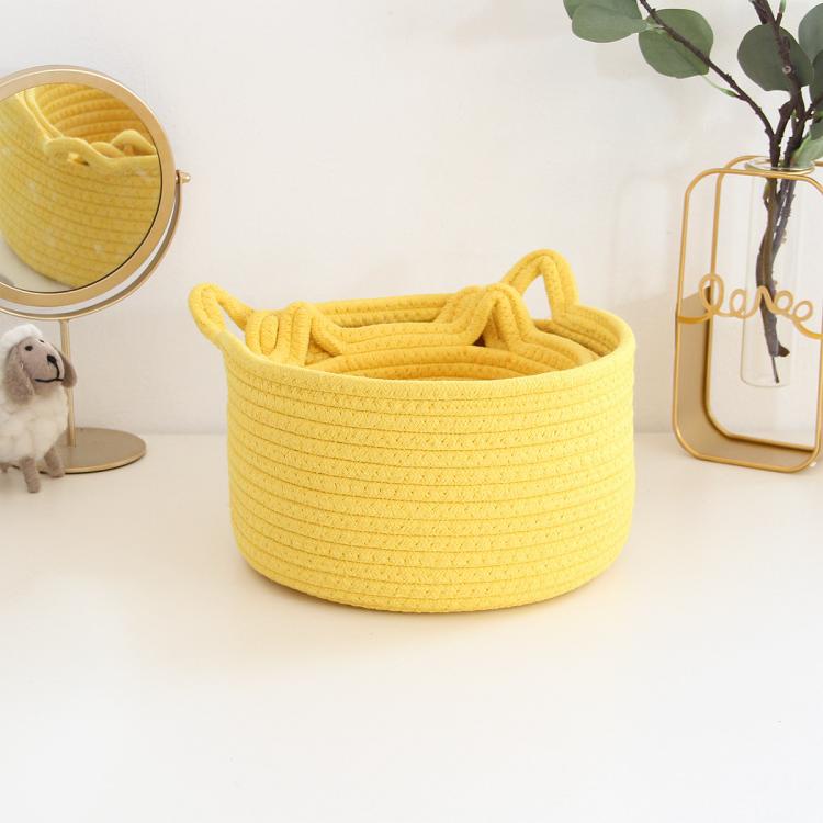 Bộ 3 Giỏ Đựng Đồ Dùng In Hình Mèo Dễ Thương