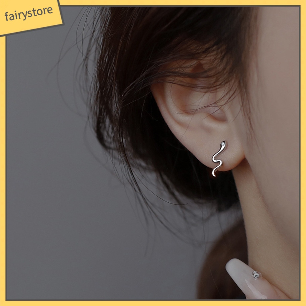 1 Đôi Bông Tai Hình Học Đính Đá Zircon Lấp Lánh Thời Trang Cho Nữ