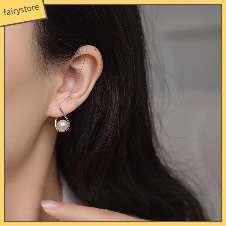 1 Đôi Bông Tai Ngọc Trai Giả Sang Trọng Cho Nữ